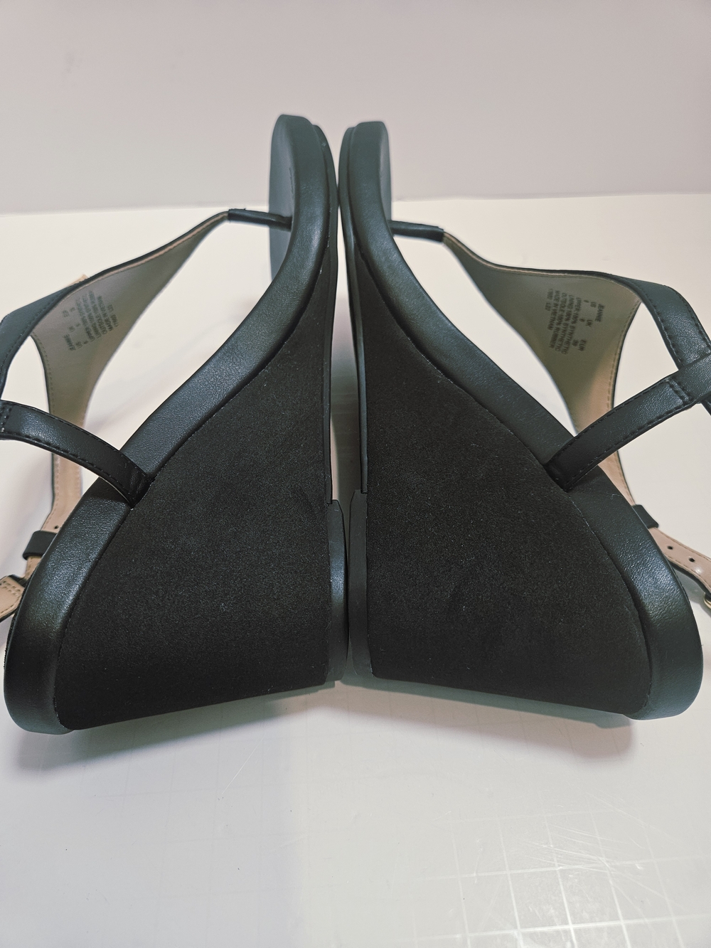 Lauren Ralph Lauren Jeannie Black Thong Wedge Sandals Shoes Women’s Size 8 New - Picture 4 of 16